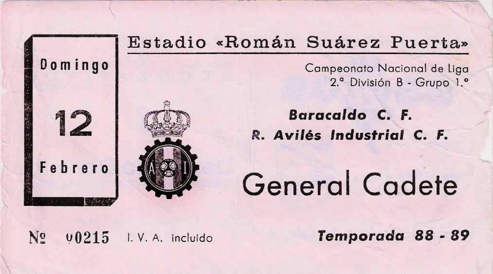 Avilés Industrial Baracaldo C.F. entrada 1988