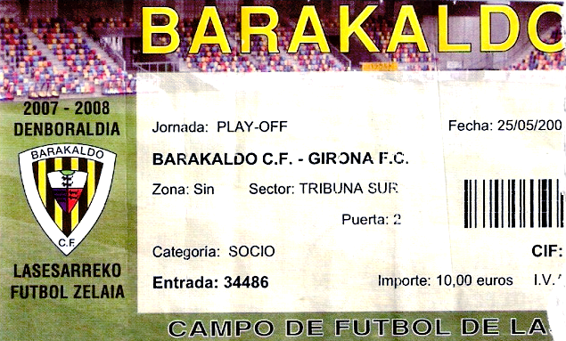 Barakaldo CF Girona Lasesarre 2008 entrada play-off