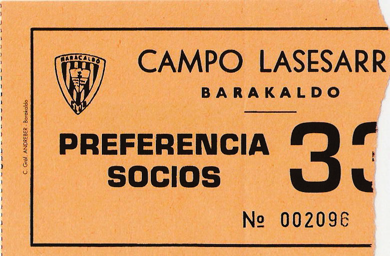 Barakaldo - Sestao Sport entrada Lasesarre 1995