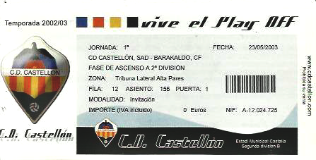 Castellón Barakaldo CF play-off 2003 Castalia entrada