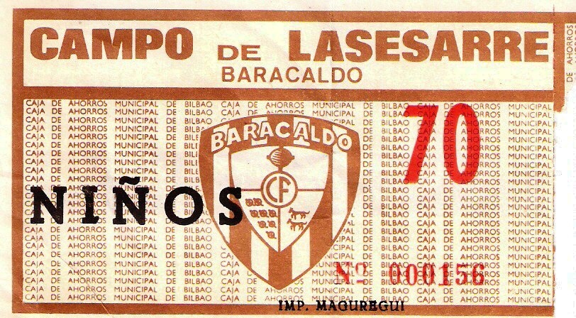 entrada niños Lasesarre Baracaldo C.F. años 80
