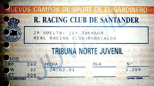 Racing Santander Barakaldo CF 1991 El sardinero 1991