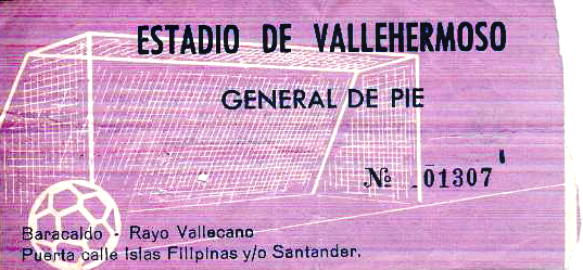 Rayo Vallecano Barakaldo C.F. entrada 1973